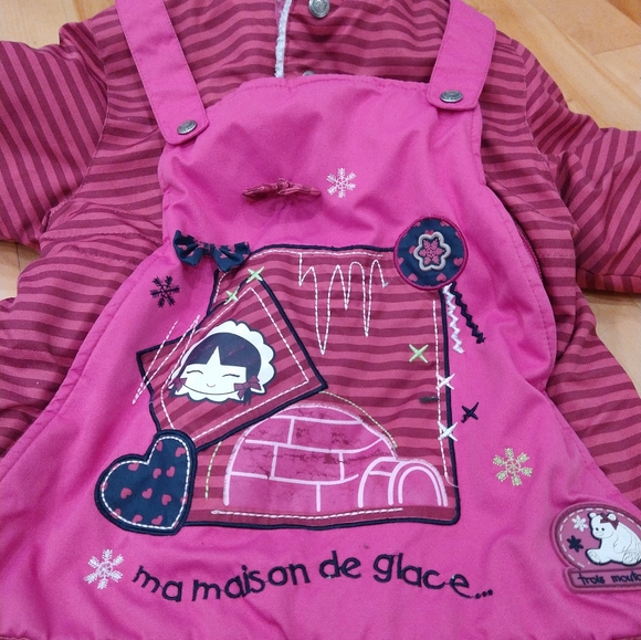 OS trois Mouton pink winter one piece many zippers for easy in out - Picture 14 of 15